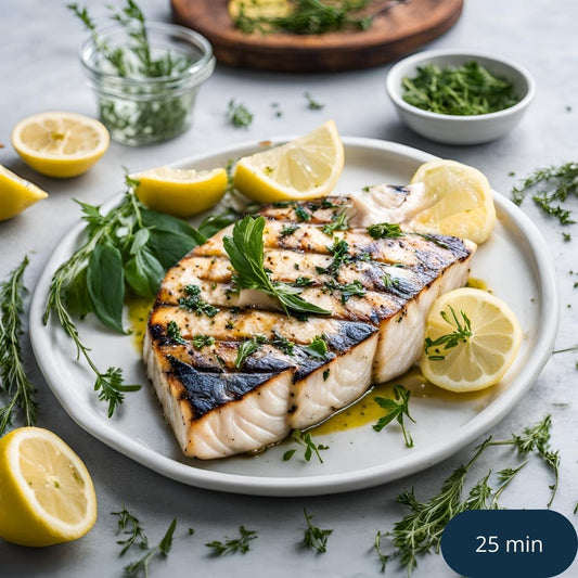 Grillad Svärdfisk med Citron och Örter